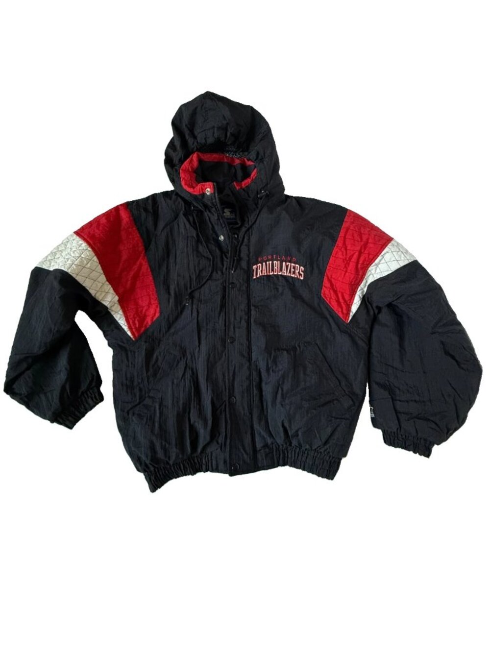 Starter Mens L Vintage NBA Portland Trailblazers Jacket Logo 90s Puffer Full Zip